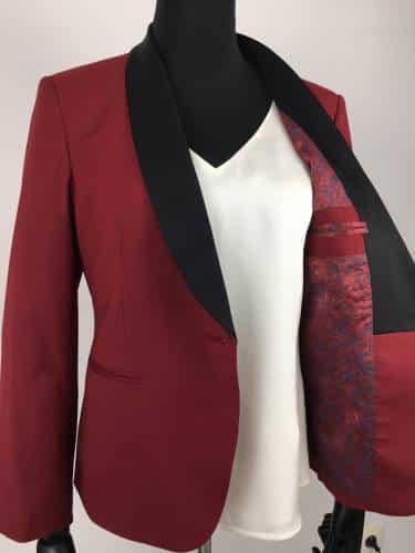 Tailleur costume femme rouge