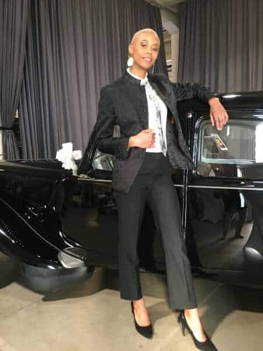 Tailleur femme noir brodé cérémonie