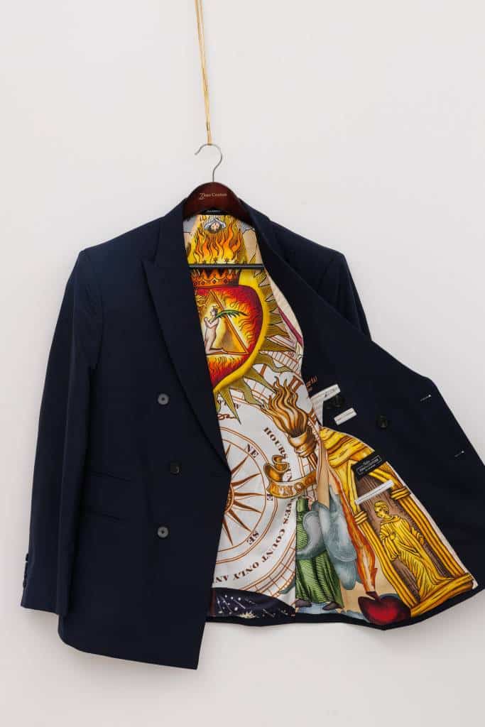 Veste homme sur mesure motif à l'intérieur