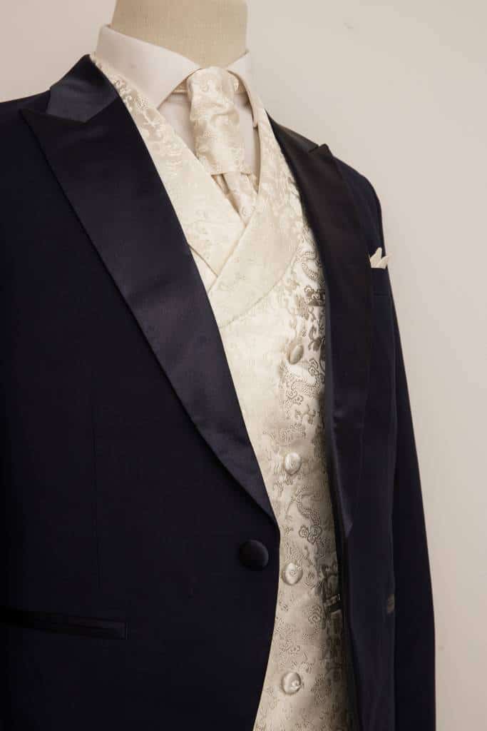 costume 3 pièces sur mesure cérémonie mariage homme sur mesure noir & blanc