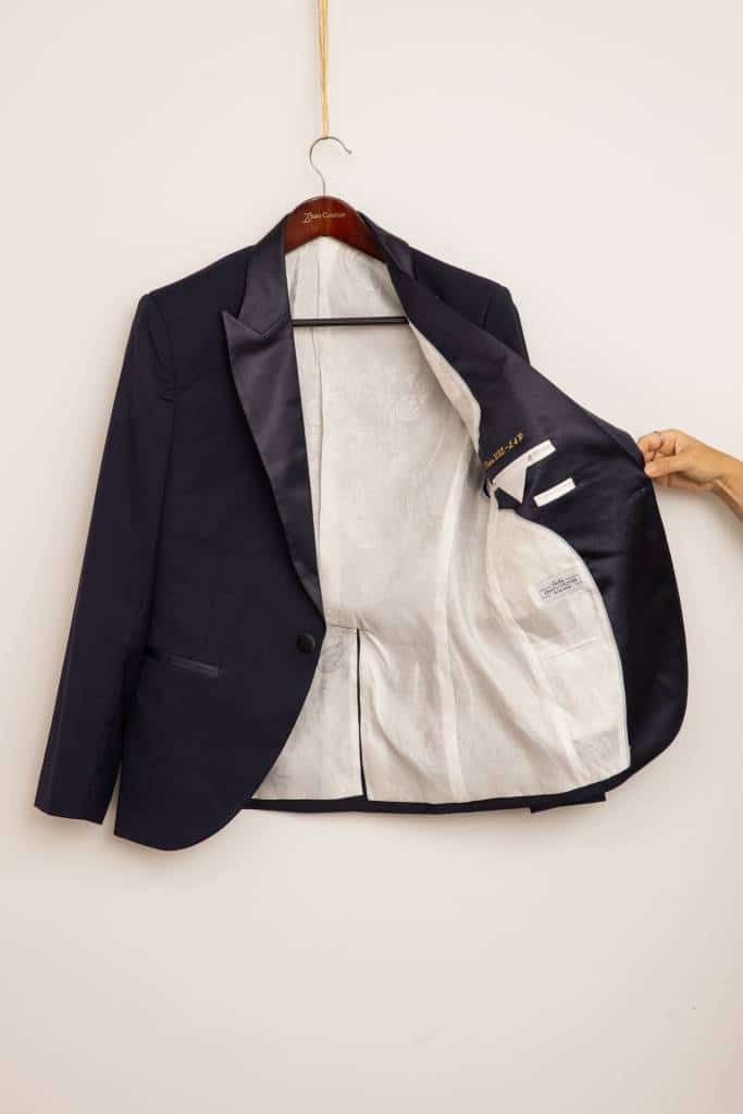 costume 3 pièces sur mesure cérémonie mariage homme sur mesure noir & blanc