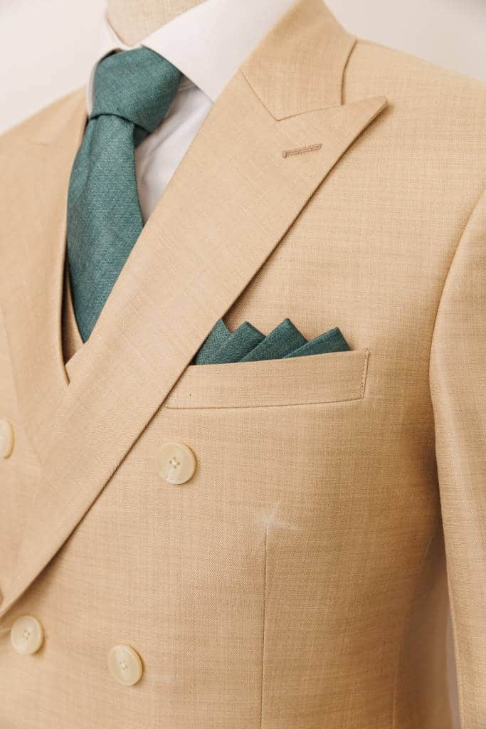 costume beige vert sauge sur mesure clermont ferrand