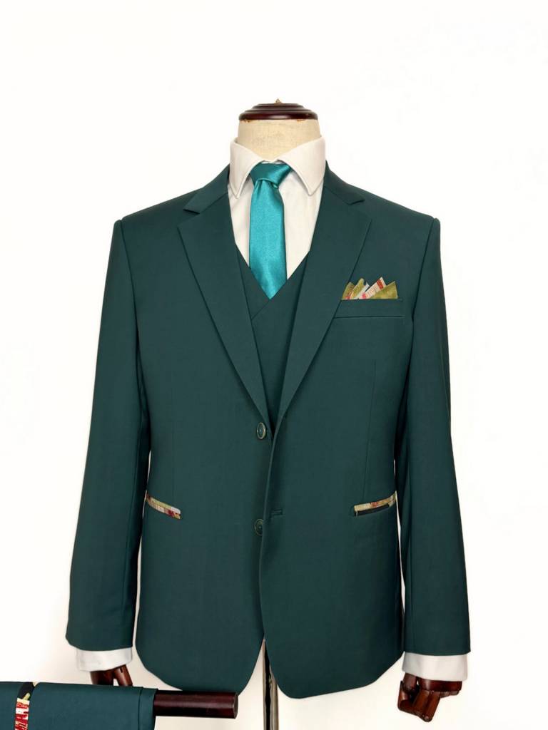 Costume business vert sur mesure pour homme