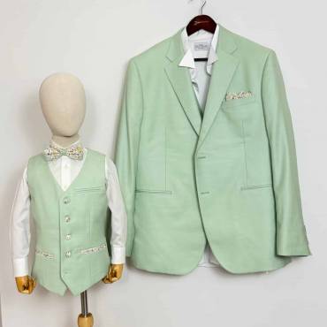 Ensemble Gilet et Veste – Vert amande