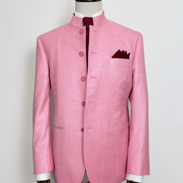 Veste de cérémonie col officier – Rose poudré