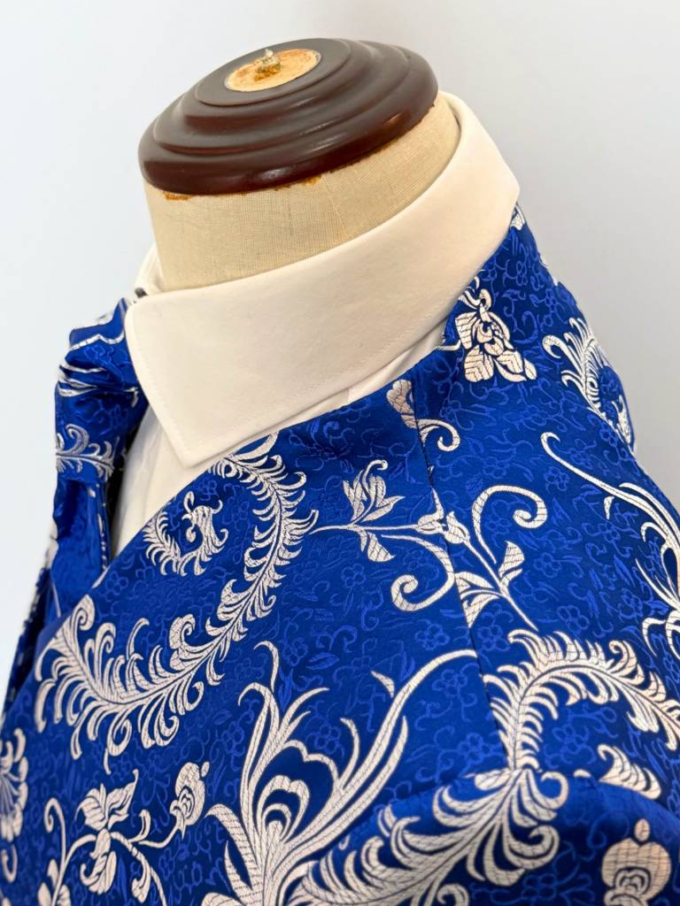 Costume long Bleu Jacquard Baroque