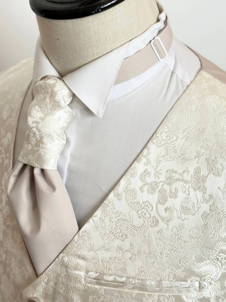 Costume beige Col Mao sur mesure