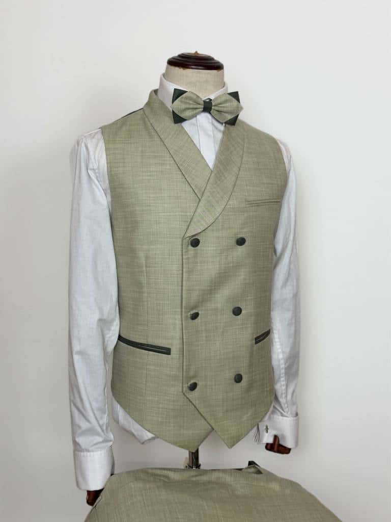 Gilet de costume vert sauge homme sur mesure