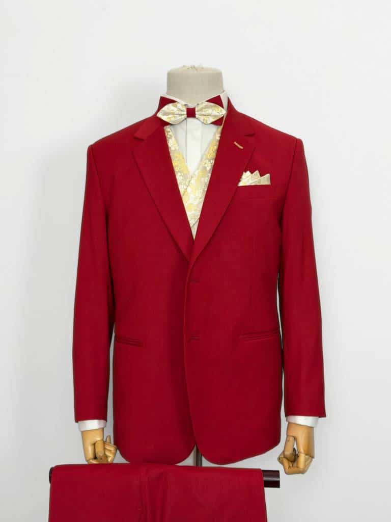 Costume de cérémonie rouge sur mesure